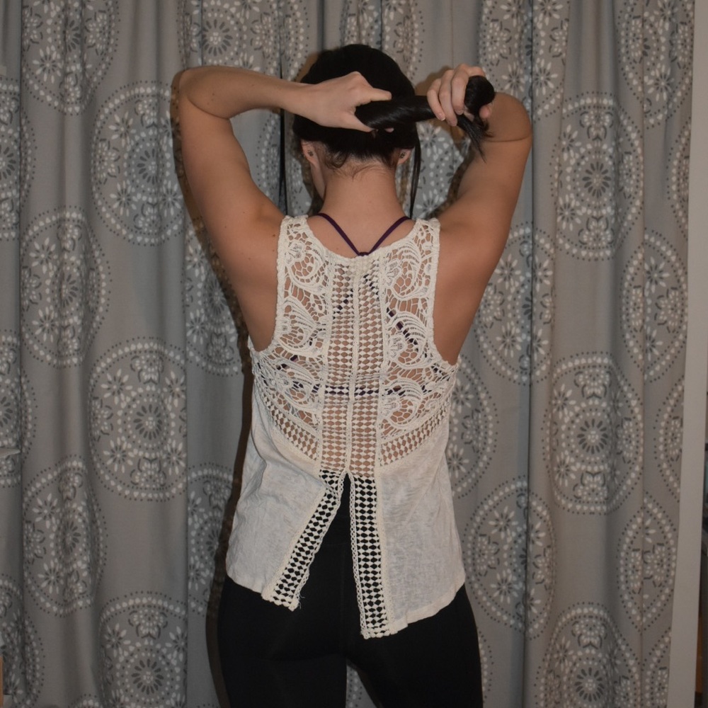 creme boho tank